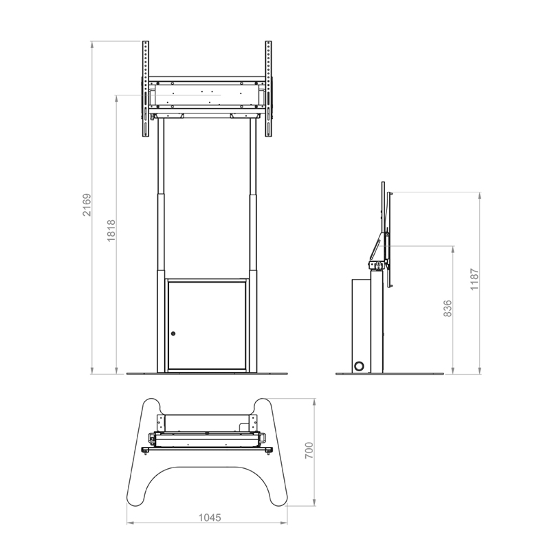 Hagor Floorstand Lift Pro Light White - höhenverstellbares Liftsystem mit Bodenplatte