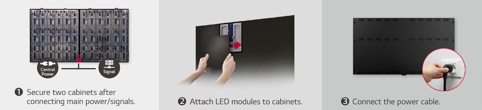 Das LG LAEC015 bietet eine einfache und schnelle Montage und wird in 2 Einzelteilen geliefert