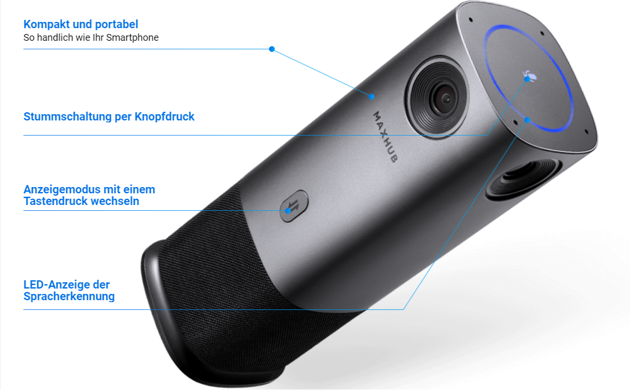 MAXHUB UC M 40 - 360 Grad Videokonferenzkamera mit integrierten Mikrofonen und Lautsprechern