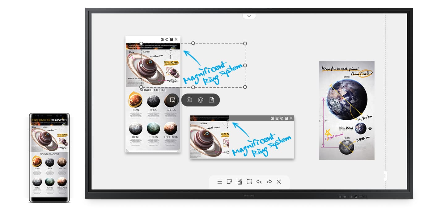 Am Samsung Flip WM75A bearbeiten Sie nun auch Bilder direkt am interaktiven Display