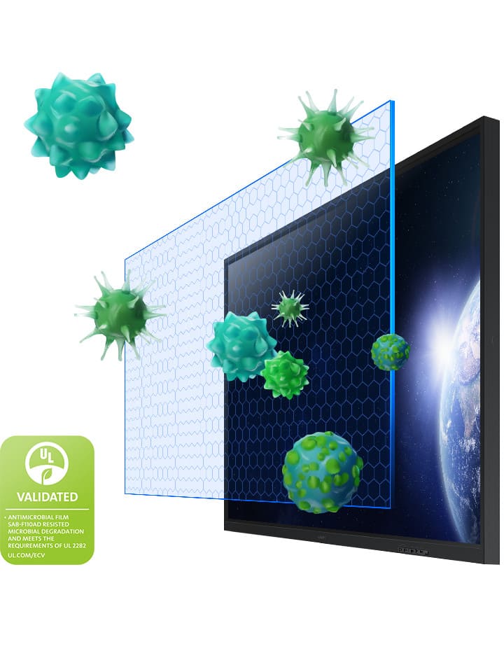 Das Samsung Flip3 WM75A hemmt die Verbreitung von Bakterien effektiv und nachweislich
