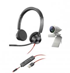Poly Studio P5 mit Blackwire 3325 - Kit mit professioneller Webcam und kabelgebundenem Stereo-Headset