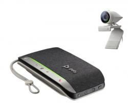 Poly Studio P5 mit Poly Sync 20+ - Kit mit professioneller Webcam und drahtlosem Konferenzlautsprecher 