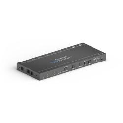 PureTools PT-SP-HD24DA - HDMI Splitter 2x4, 4K (60Hz 4:4:4) mit Down-Scaling, Audio und EDID Management