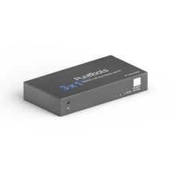 PureTools PT-SW-HD3A - 3x1 Switch - 18Gbps - 4K (60Hz 4:4:4), 3xHDMI, HDR-Umschaltung, IR-Fernbedienung, CEC-Pass-Through, HDR10, DolbyVision