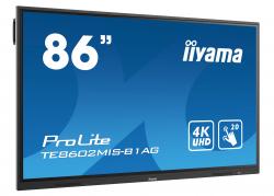 iiyama ProLite TE8602MIS-B1AG - 86 Zoll - 400 cd/m² - 3840x2160 Pixel - 4K - 20 Punkt - Multitouch Display - Schwarz