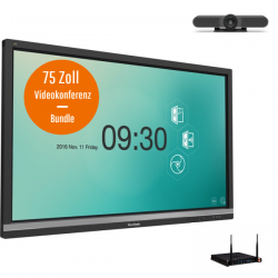 ViewSonic IFP7550-3 Videokonferenz-Bundle - 75 Zoll Touch Display - Logitech MeetUp Kamera - ViewSonic Slot-in PC i7 - 16GB RAM - 512GB SSD - Win 10 Pro 64bit