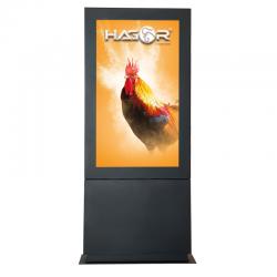Hagor ScreenOut Eco Kiosk L - Outdoor Stele - 50-55 Zoll - Heizung und Lüftung - IP65 und IP54 - Vandalismusgeschützt - Hochformat